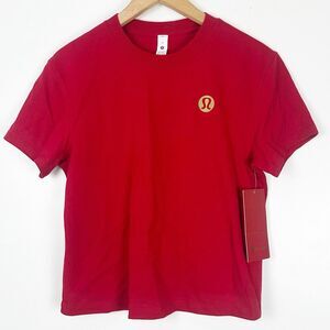 Lululemon 100% Cotton Relaxed-Fit Cotton Jersey Tee Lunar New Year Red Gold